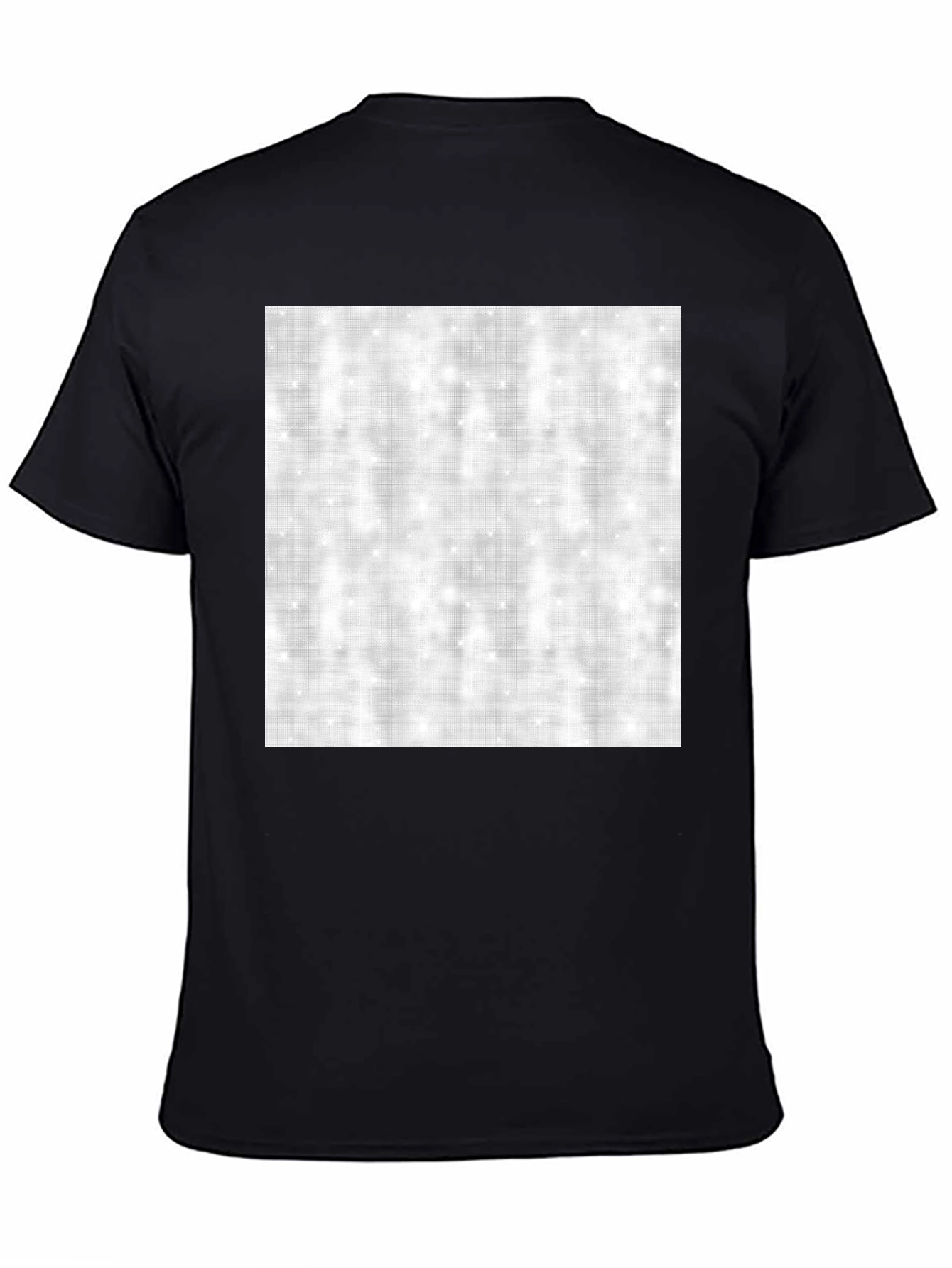 Mens Black T-Shirt with Abstract Square Design