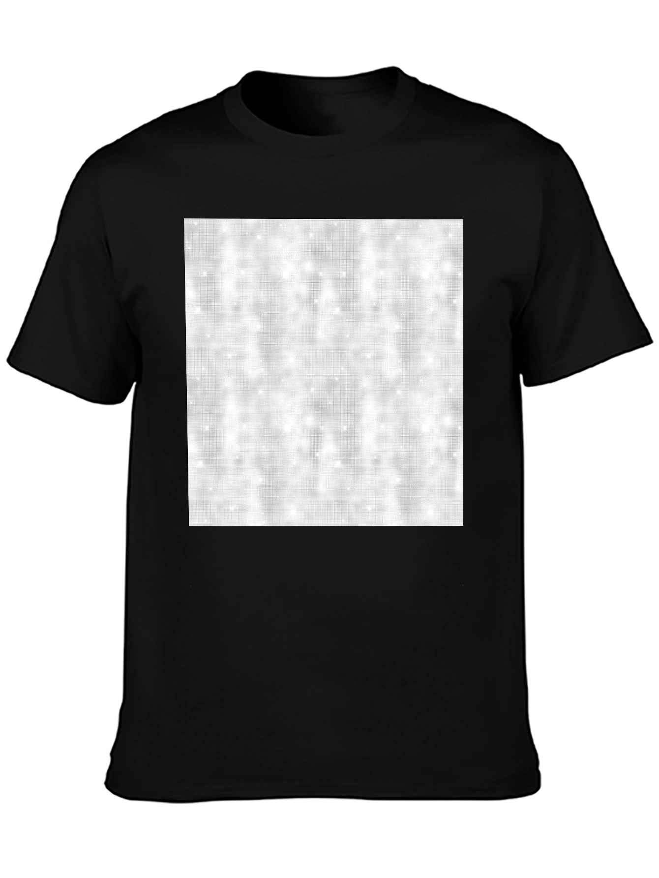 Mens Black T-Shirt with Abstract Square Design