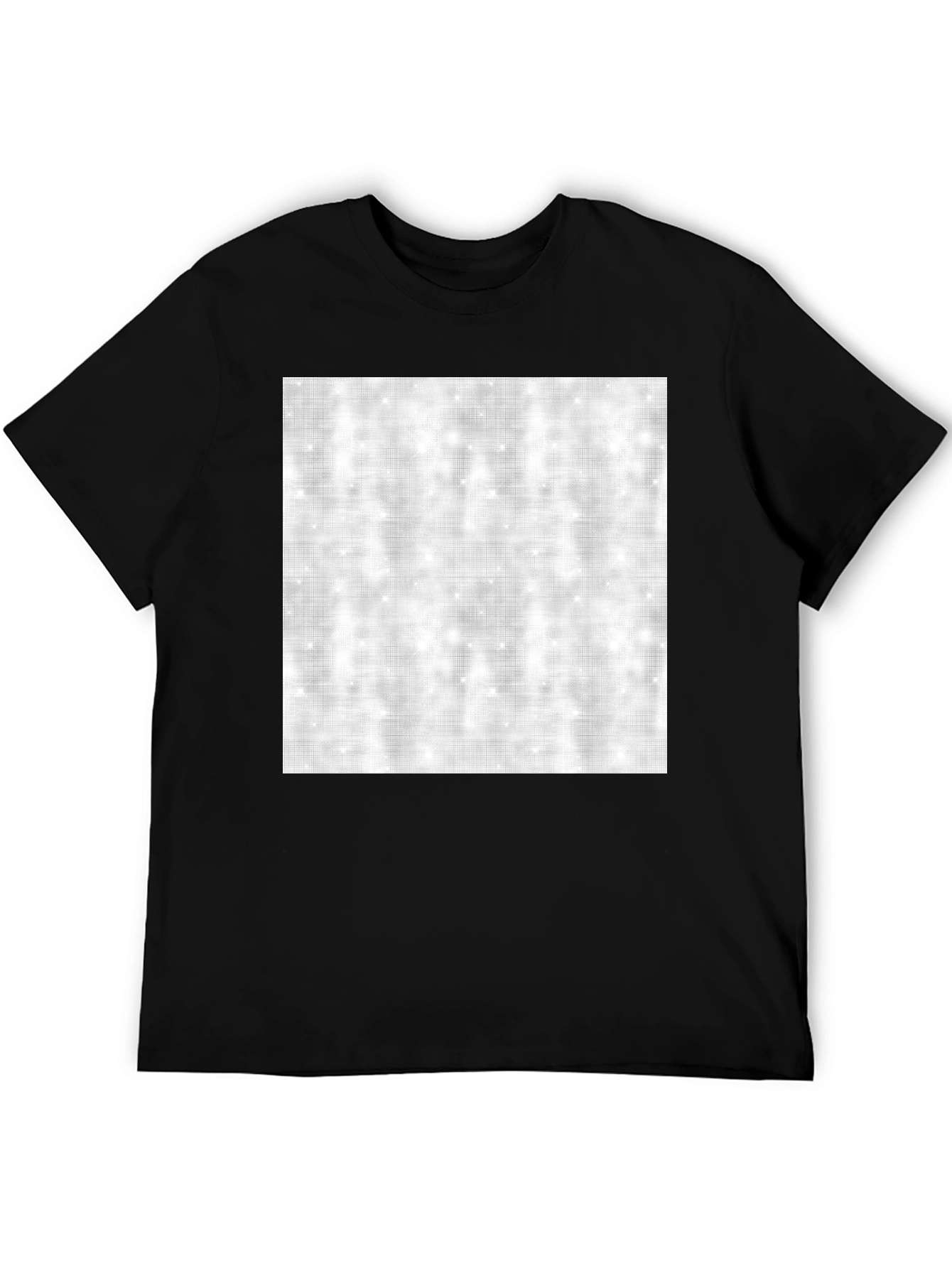 Mens Black T-Shirt with Abstract Square Design