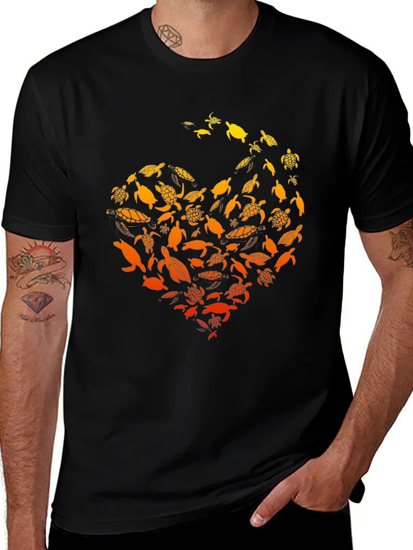 Turtle Love Graphic T-Shirt - Black