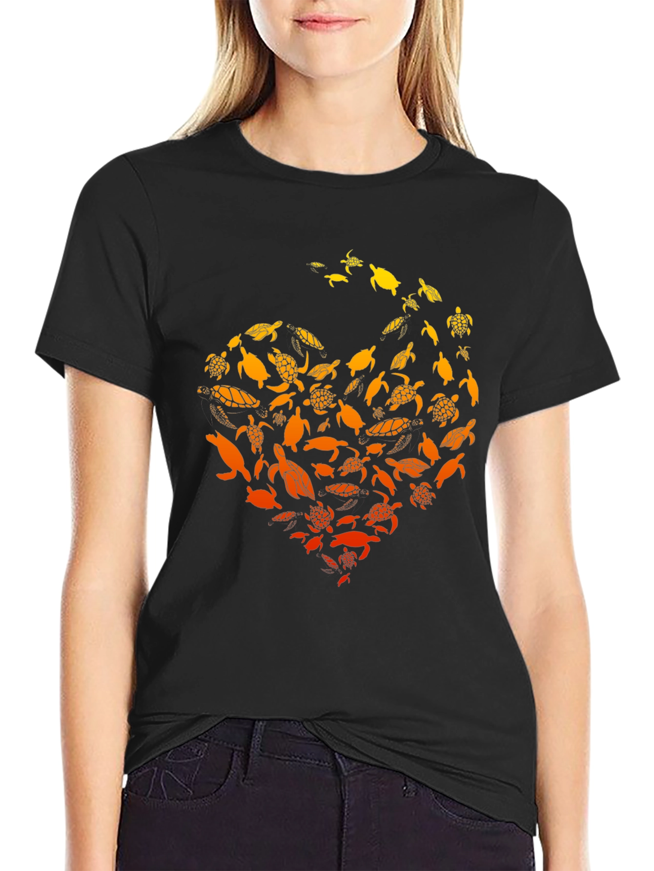 Turtle Love Graphic T-Shirt - Black