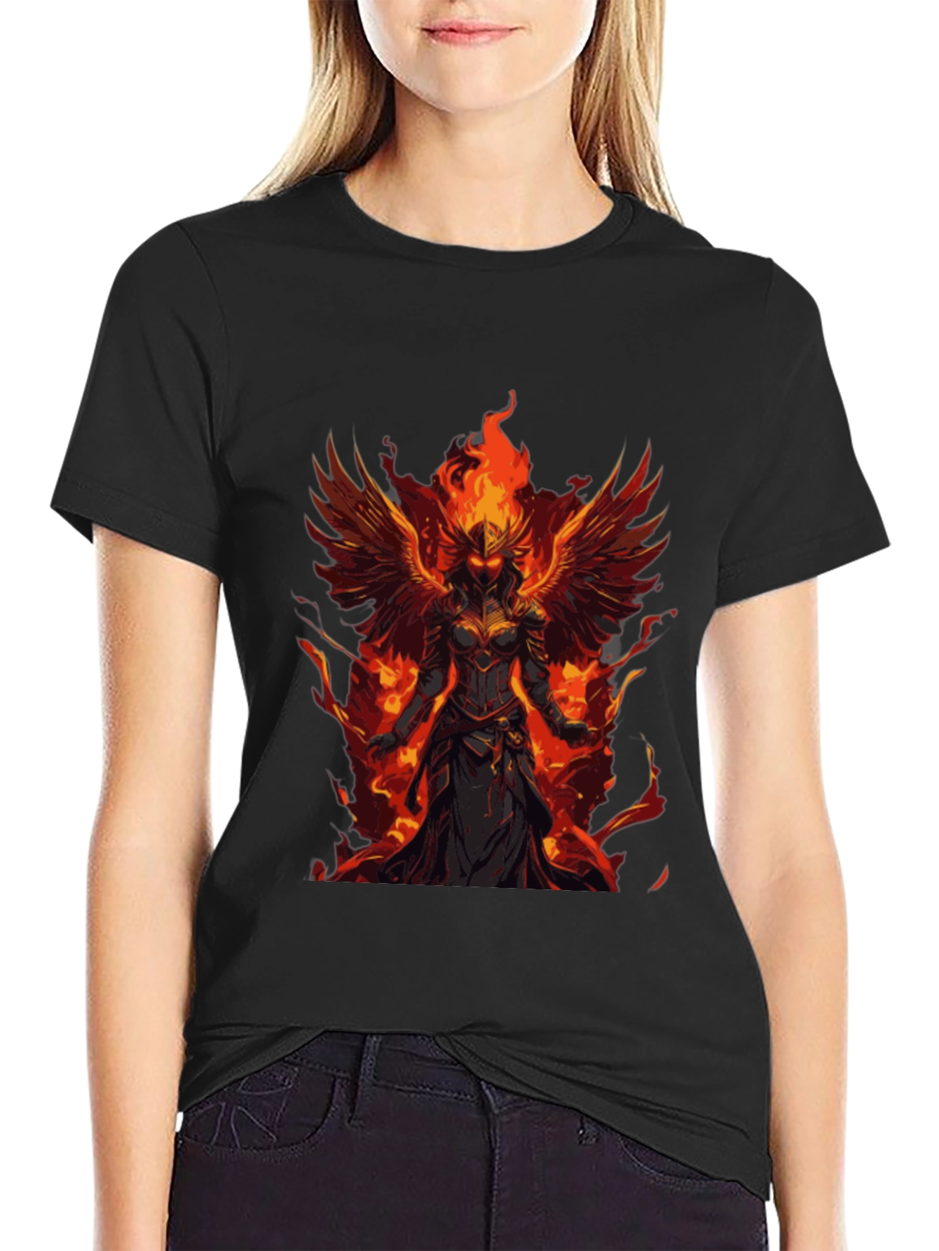 Phoenix Fire Warrior Graphic Tee - Black