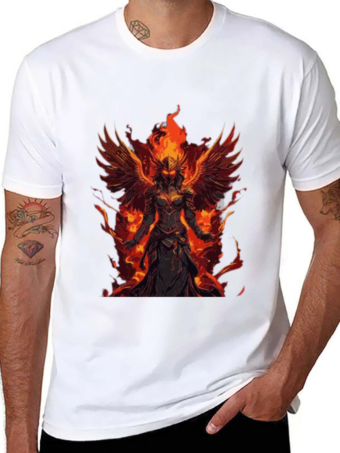 Phoenix Fire Warrior Graphic Tee - Black