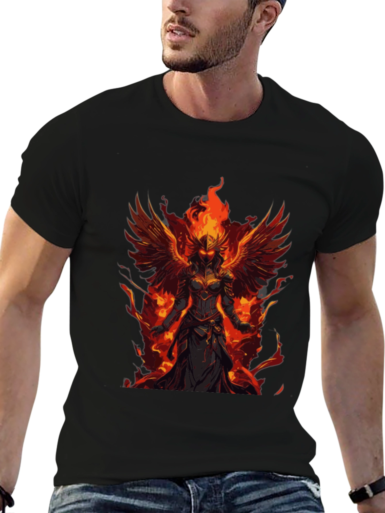 Phoenix Fire Warrior Graphic Tee - Black