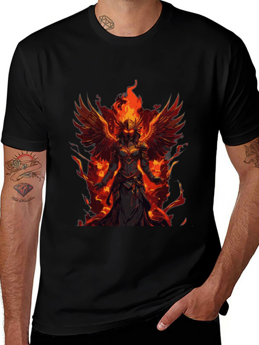 Phoenix Fire Warrior Graphic Tee - Black