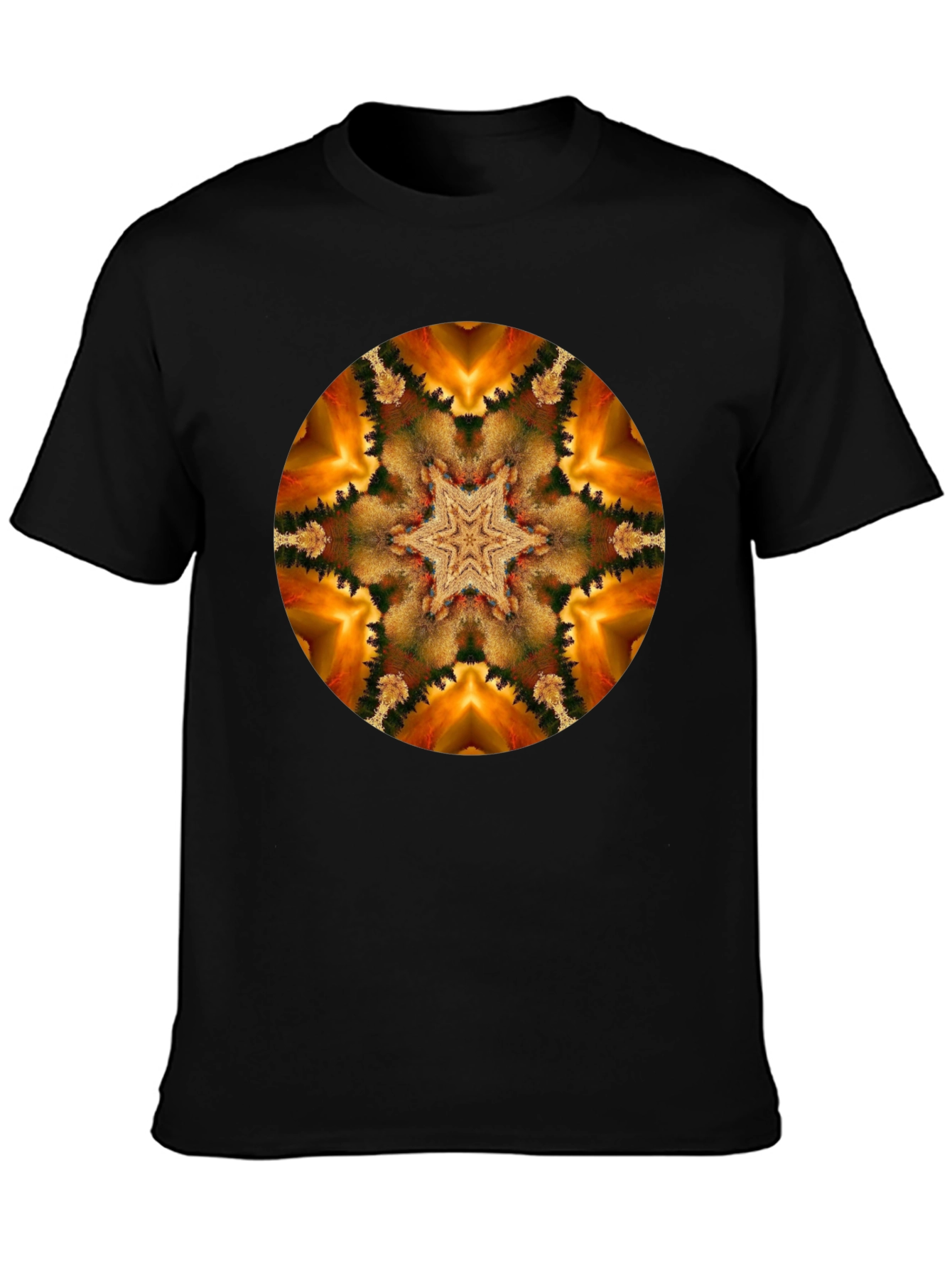 Kaleidoscope Starburst Black T-Shirt