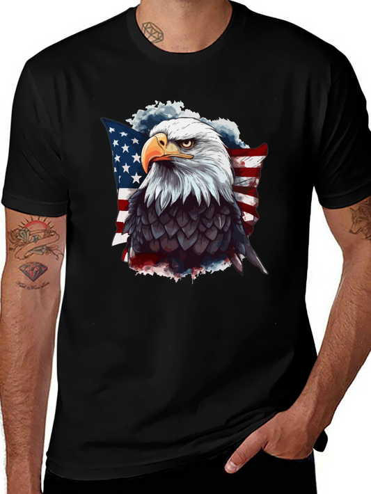 Bald Eagle US Flag Graphic T-Shirt - Patriotic USA Tee