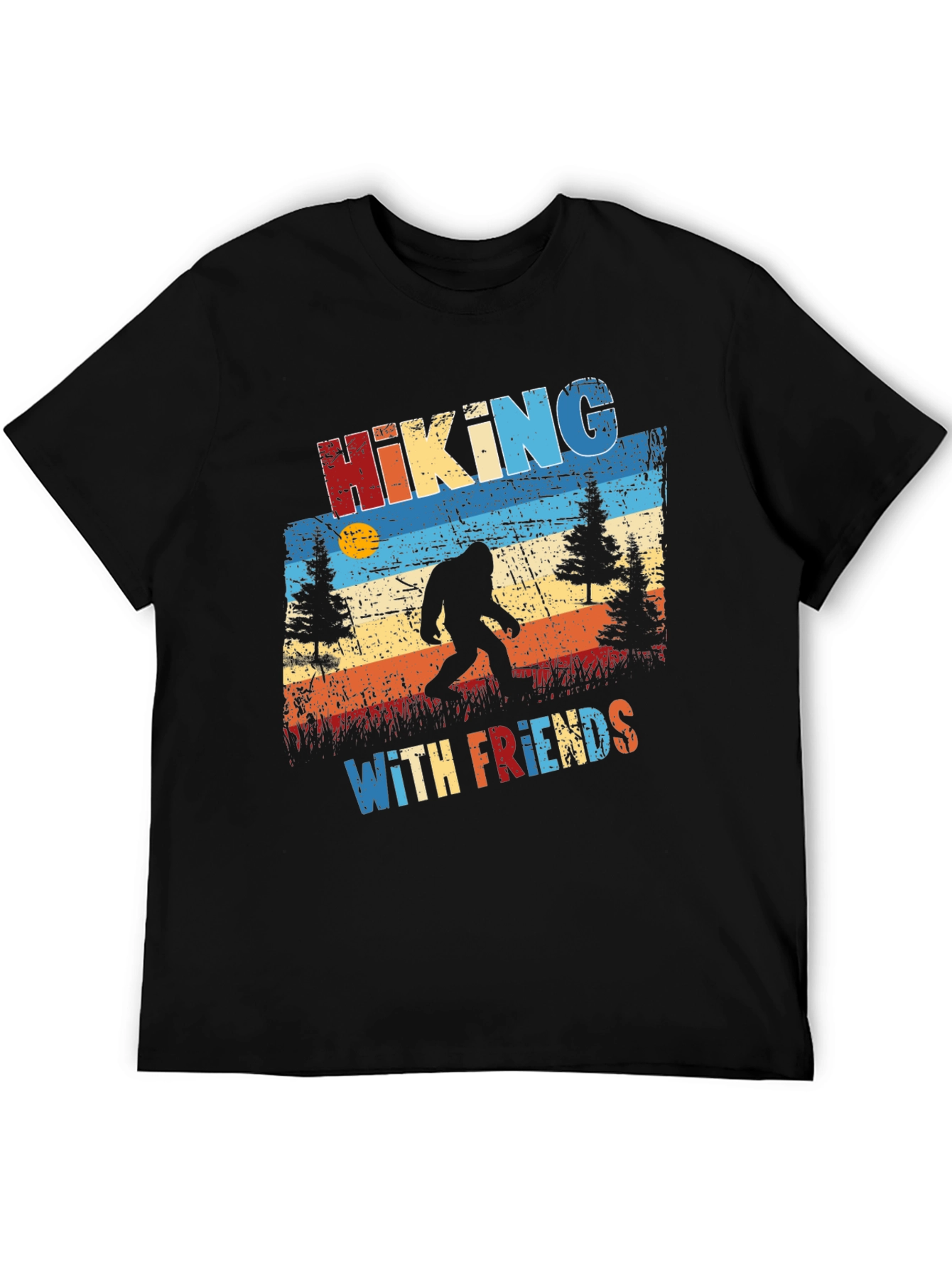 Hiking with Friends T-Shirt - Bigfoot Silhouette