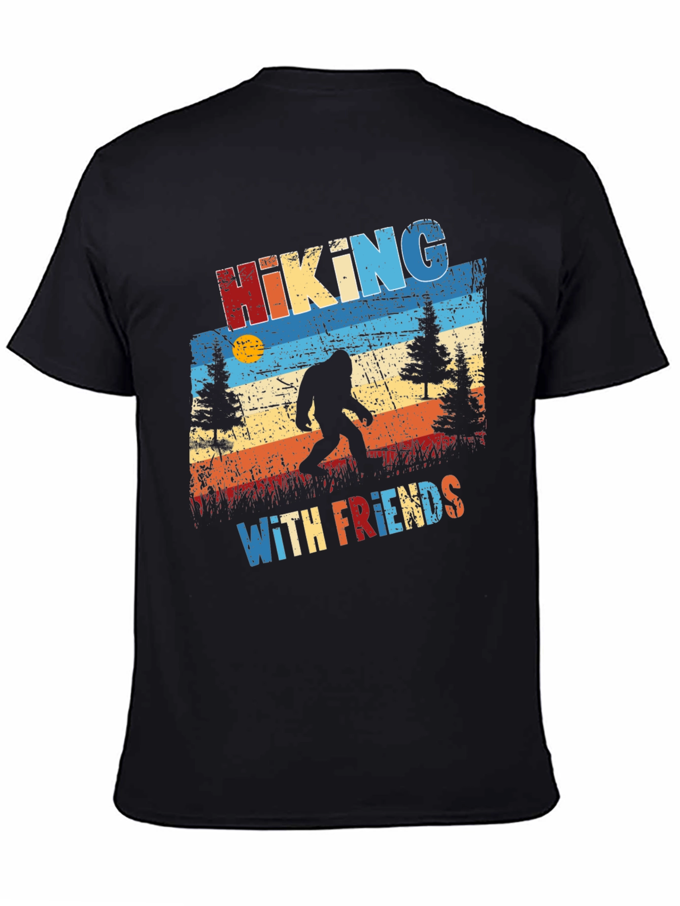 Hiking with Friends T-Shirt - Bigfoot Silhouette