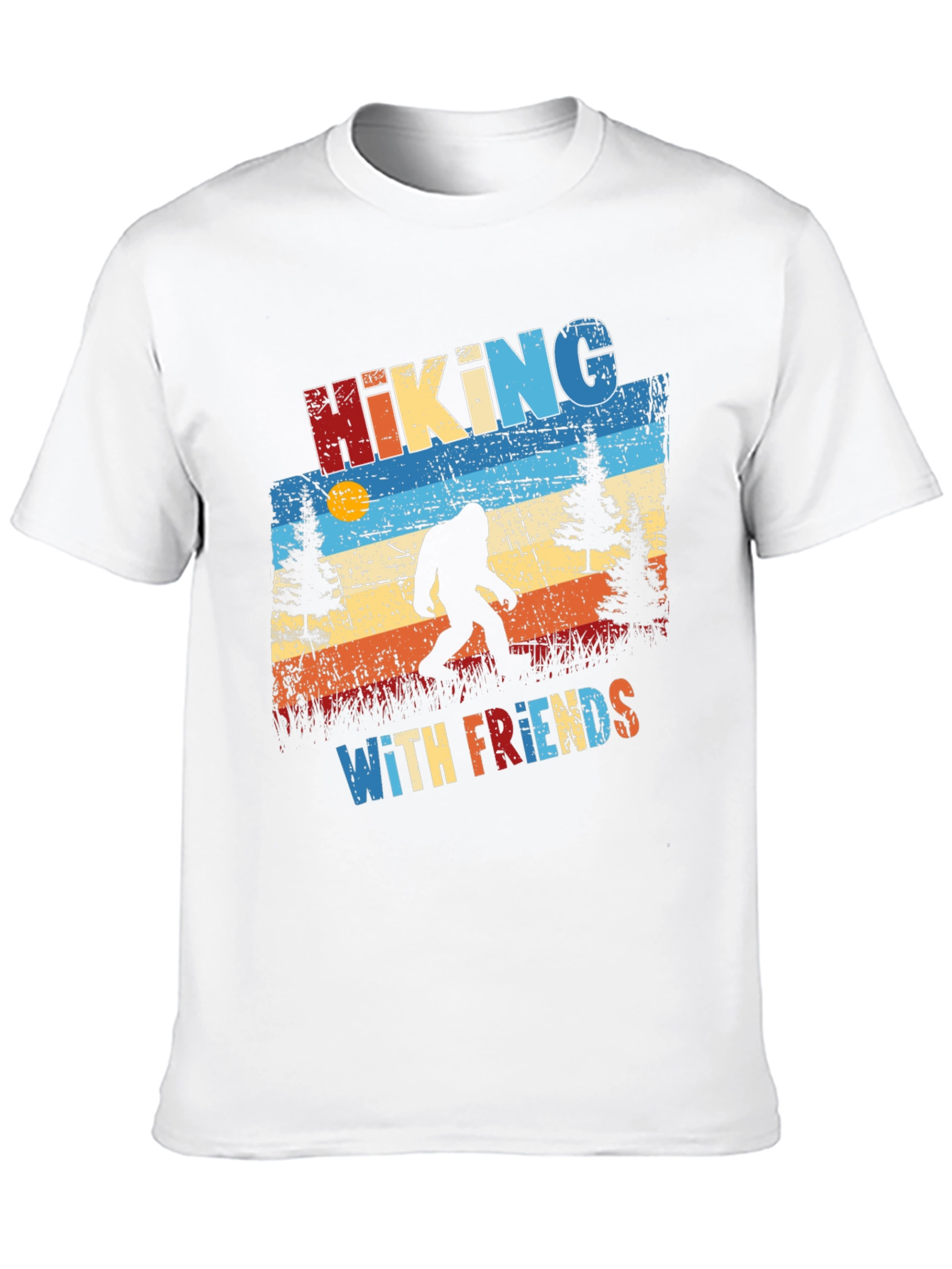 Hiking with Friends T-Shirt - Bigfoot Silhouette
