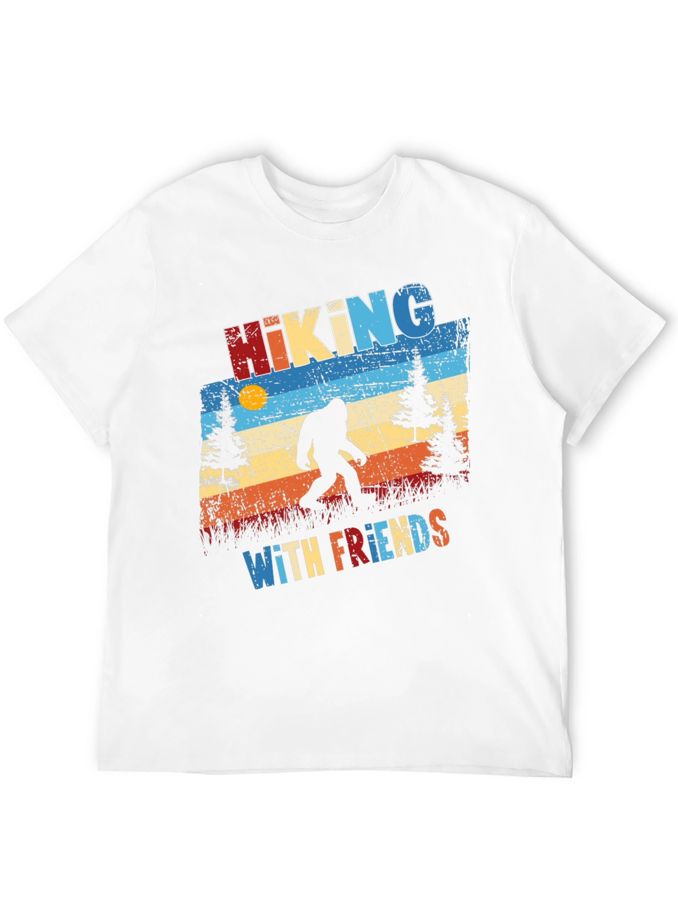 Hiking with Friends T-Shirt - Bigfoot Silhouette