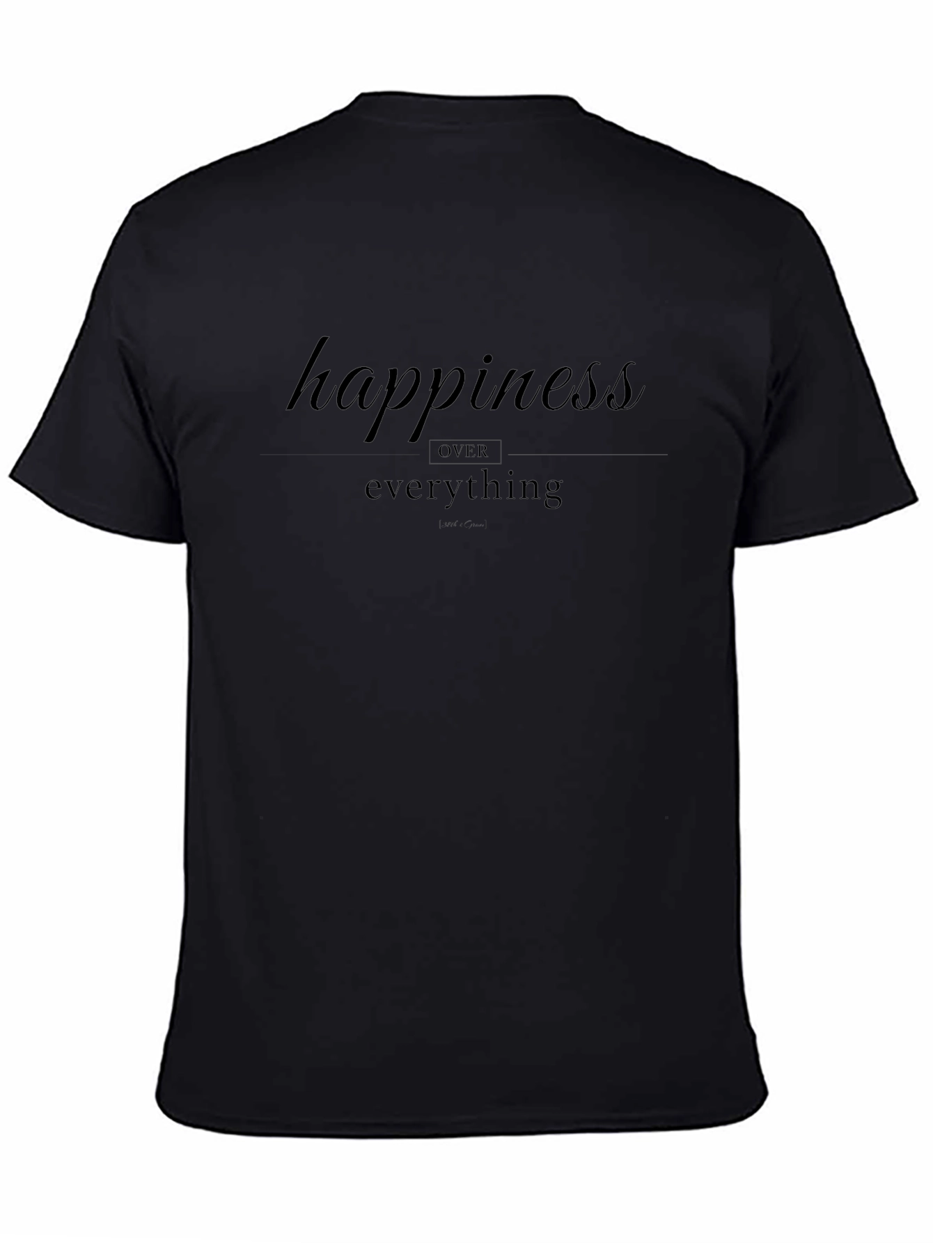 Happiness Over Everything Black Graphic Tee