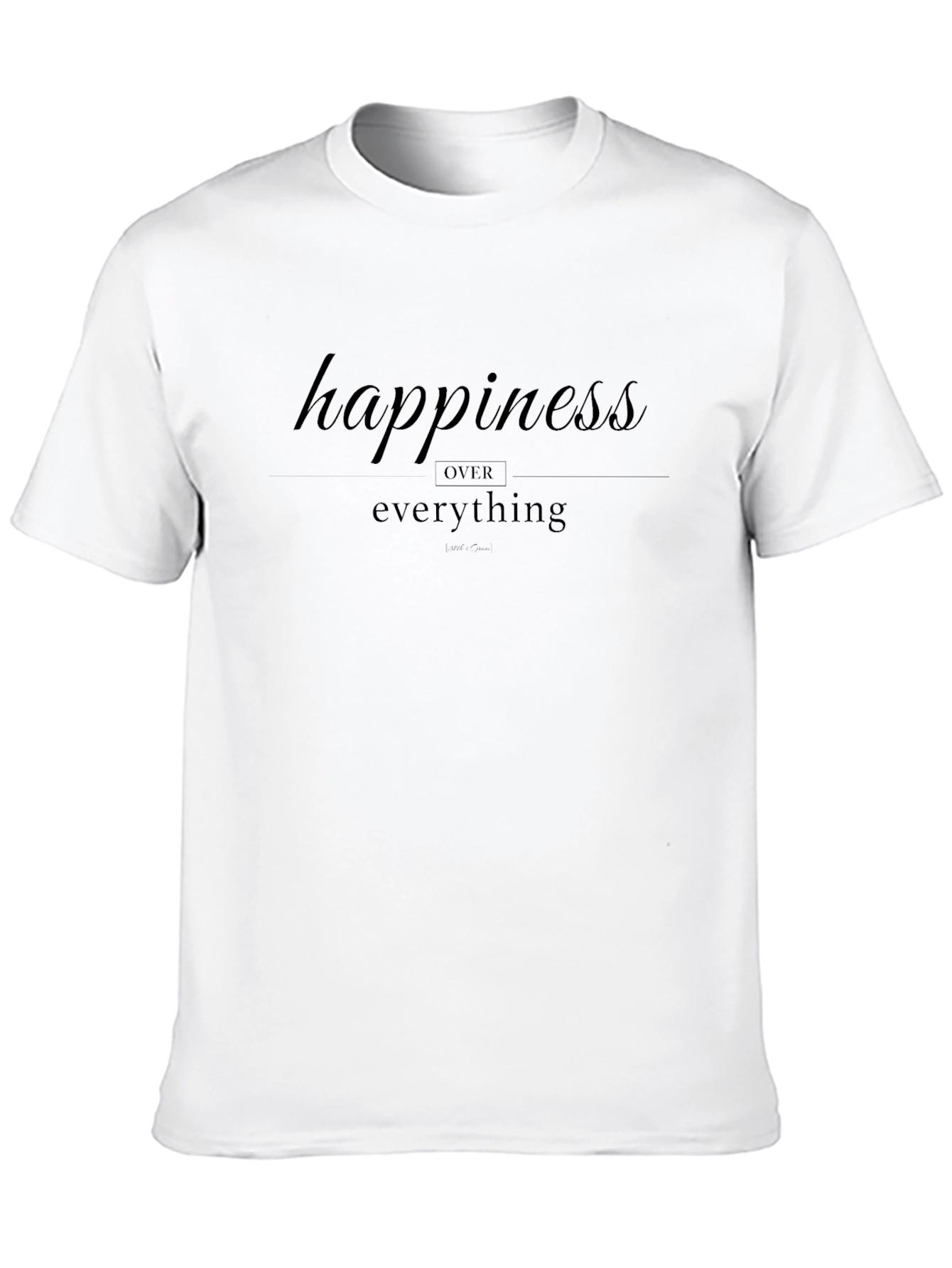 Happiness Over Everything Black Graphic Tee