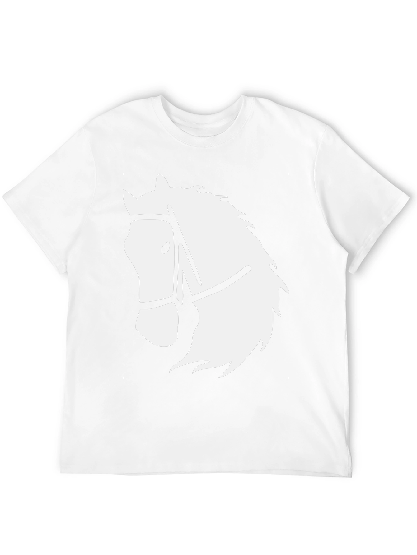 Black T-Shirt with White Horse Head Graphic