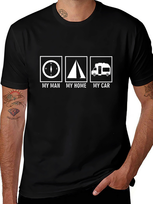 My Man My Home My Car Graphic Tee - Black