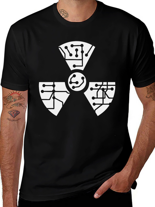 Tech Hazard Symbol T-Shirt - Black Cotton Blend