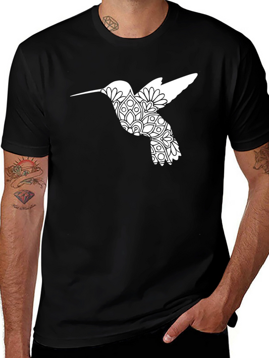 Hummingbird Mandala Graphic Tee - Black