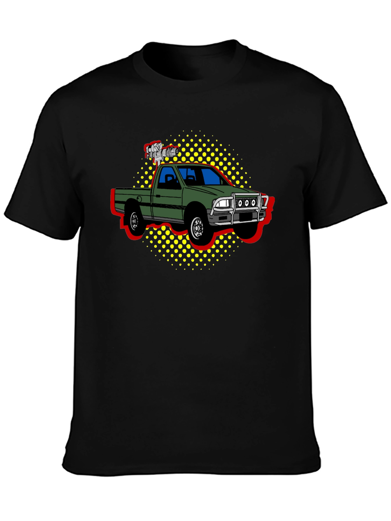 Truck Pop Art Graphic Tee - Black