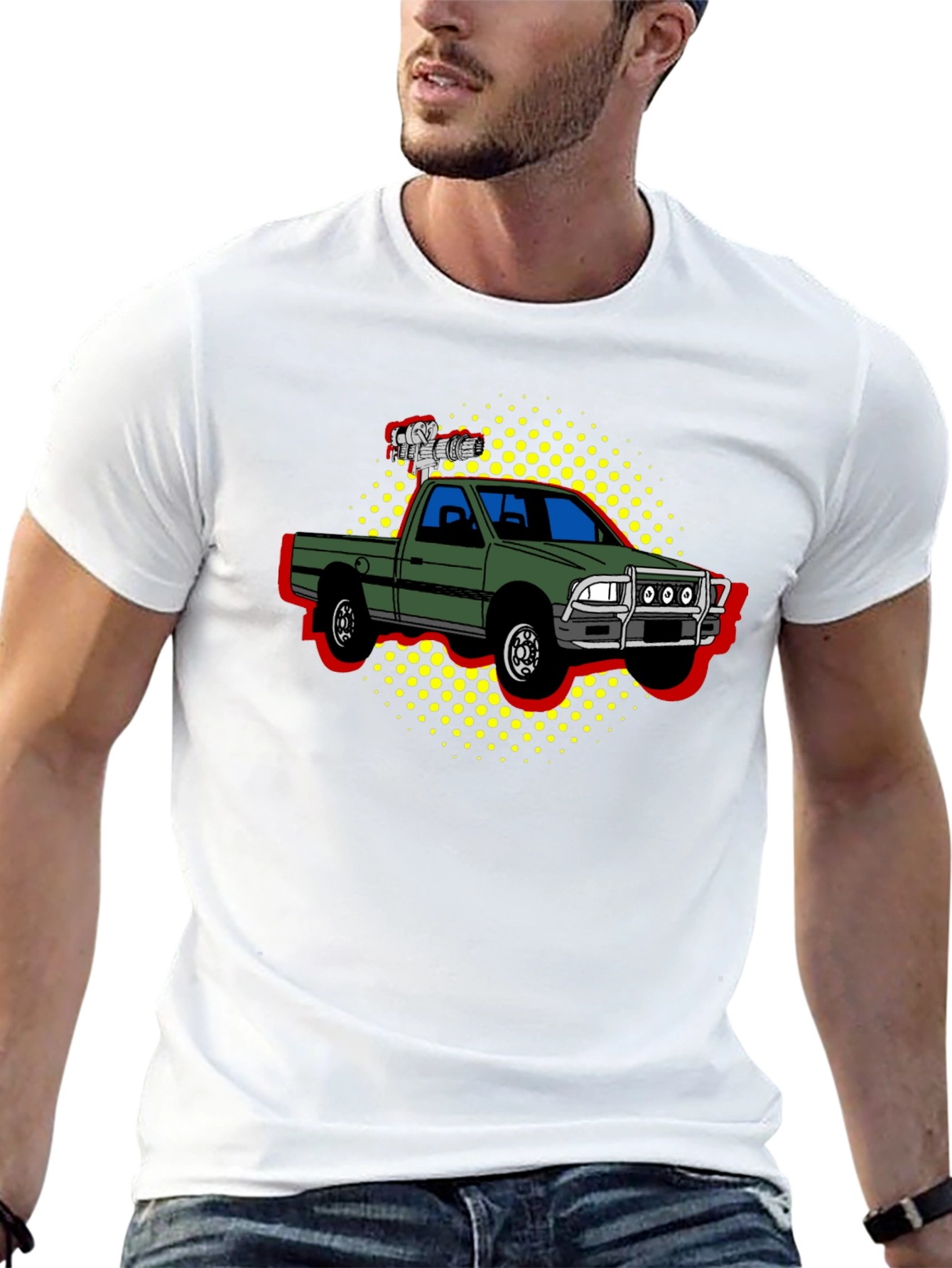 Truck Pop Art Graphic Tee - Black