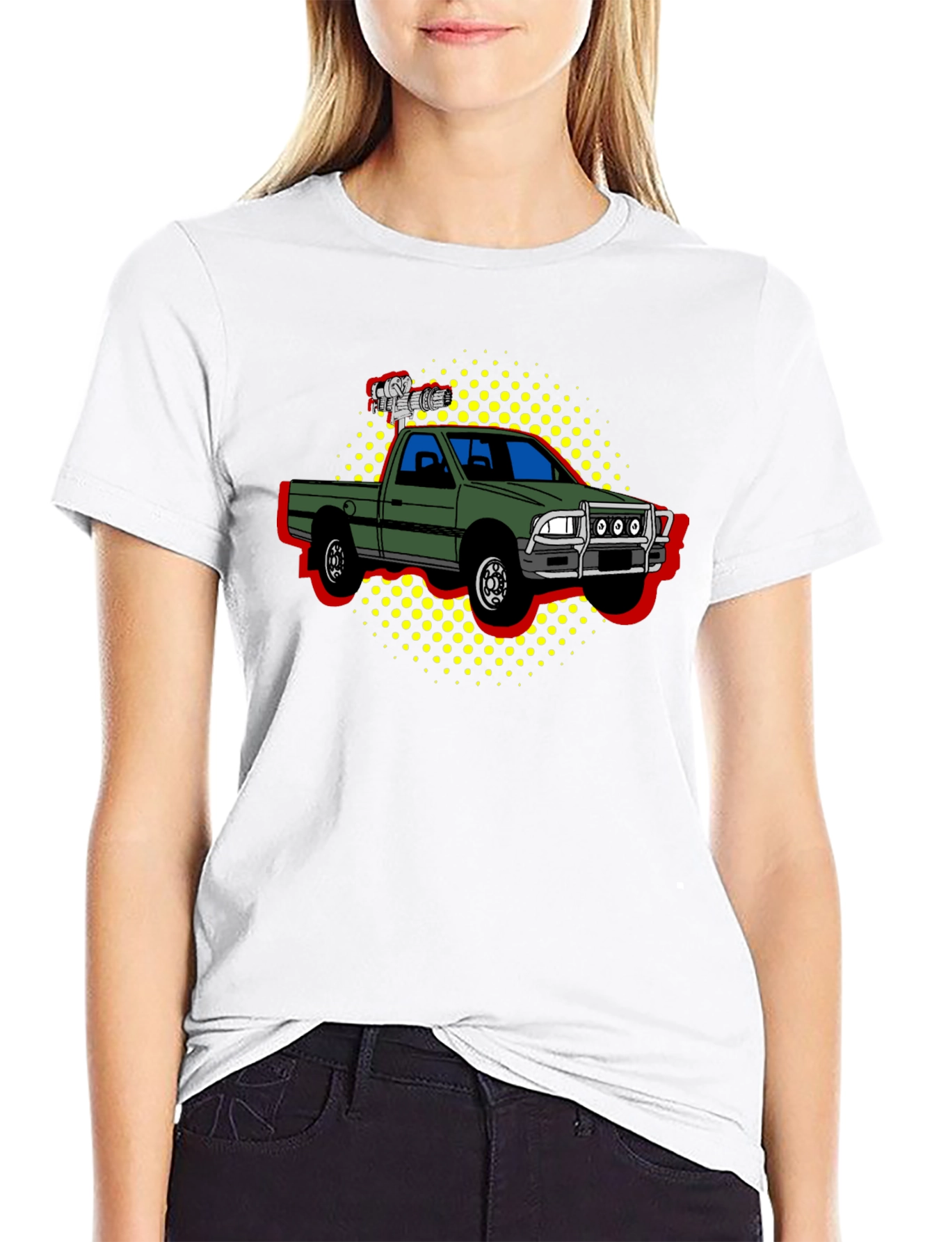 Truck Pop Art Graphic Tee - Black