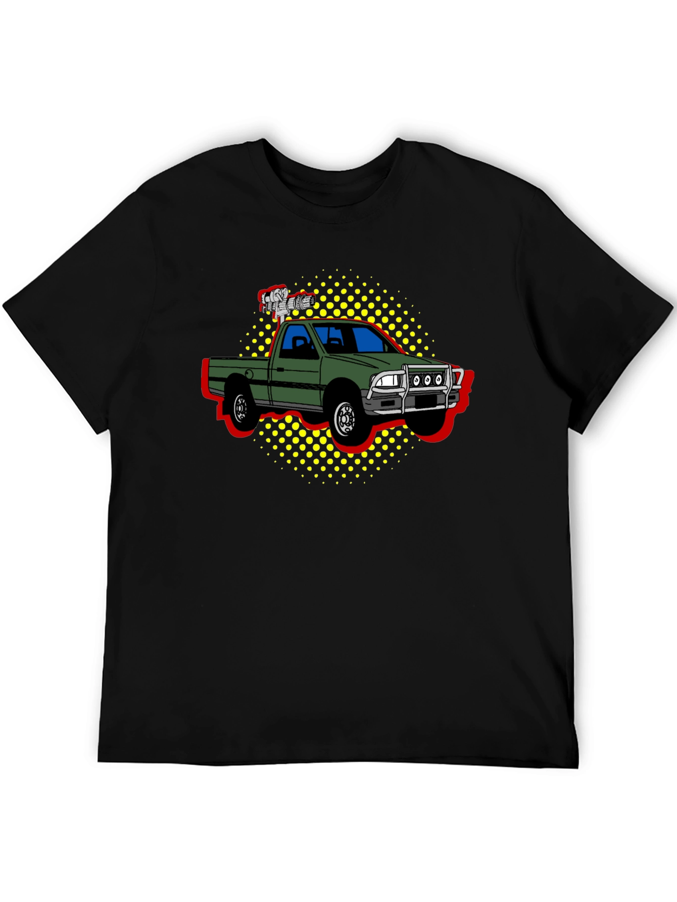 Truck Pop Art Graphic Tee - Black