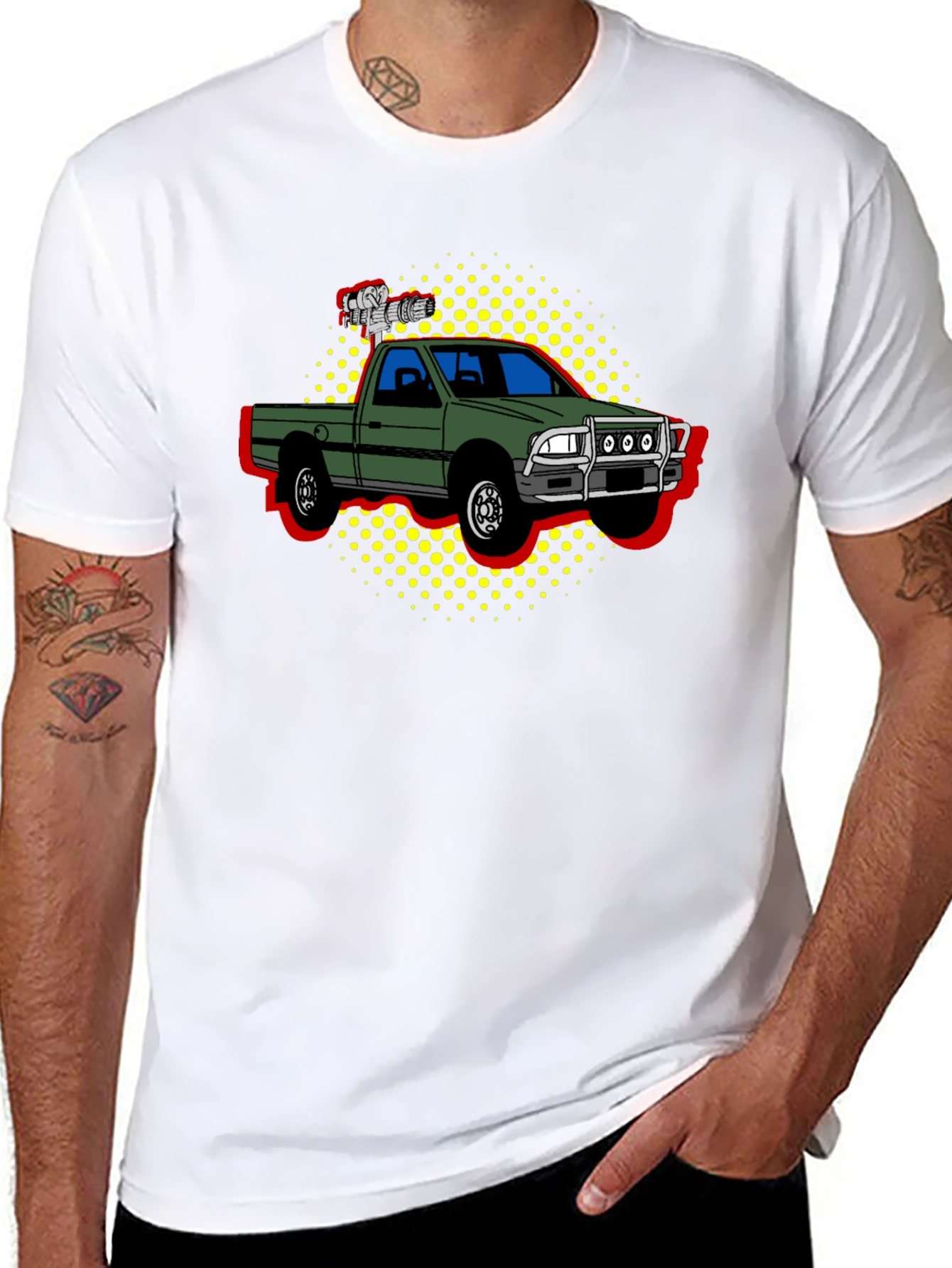 Truck Pop Art Graphic Tee - Black