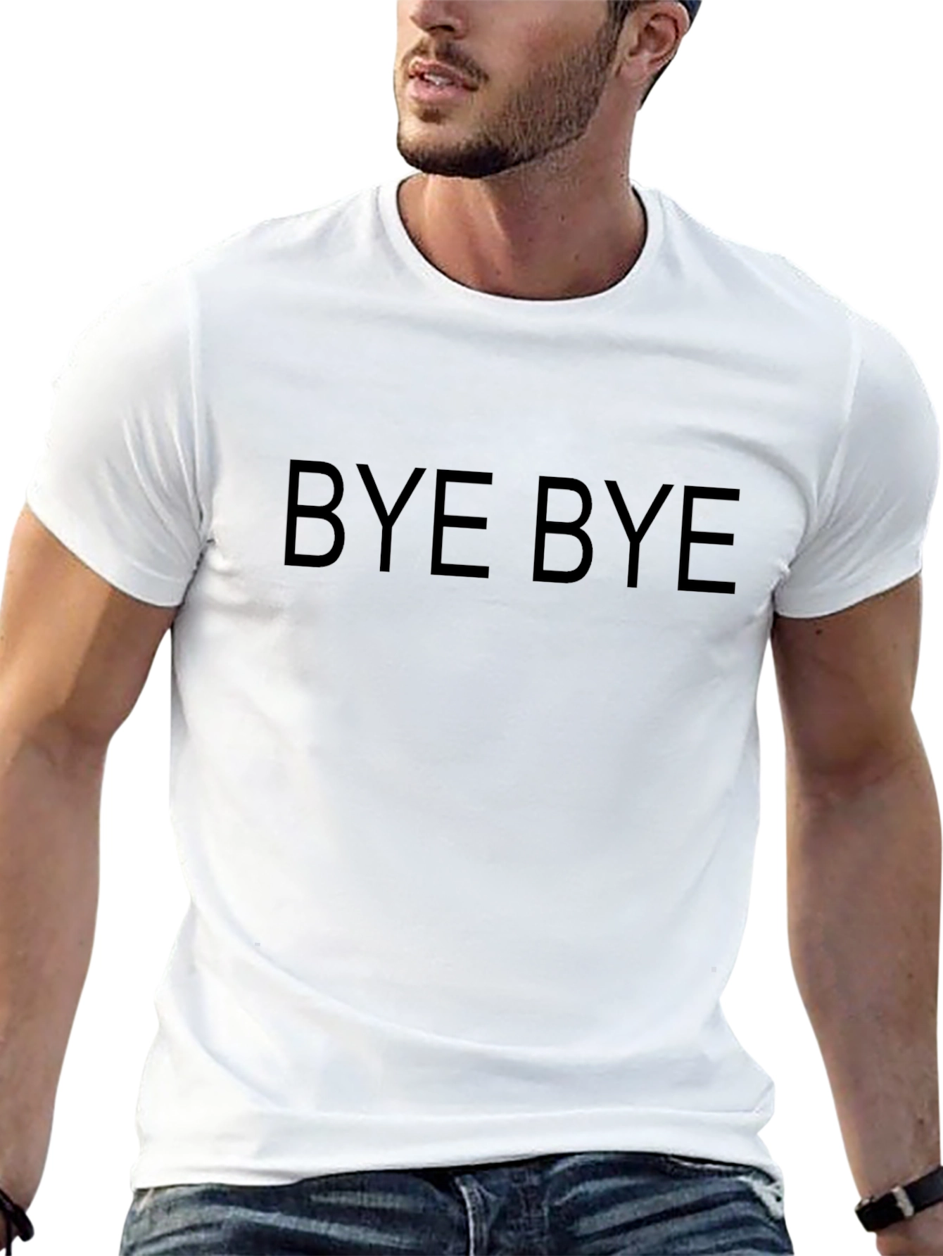 Bye Bye Graphic Tee - Classic Black Cotton T-Shirt