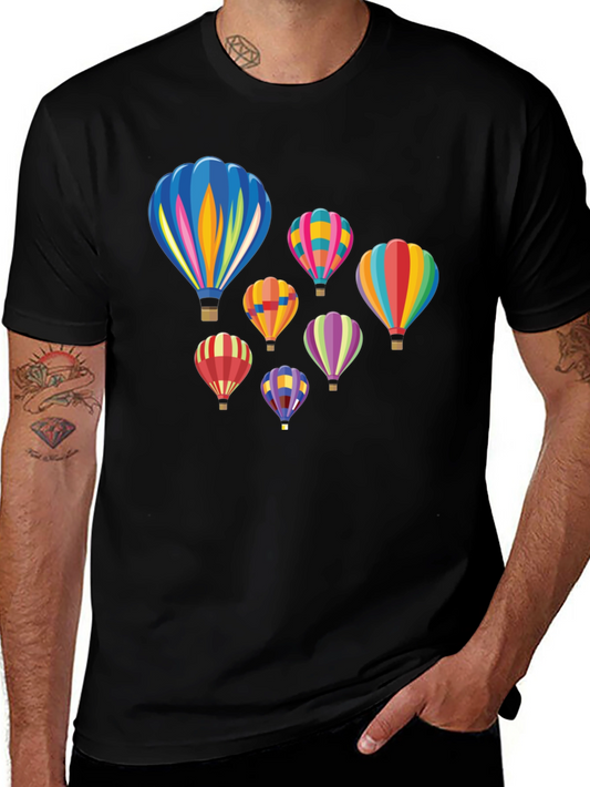 Hot Air Balloon Graphic Tee - Black
