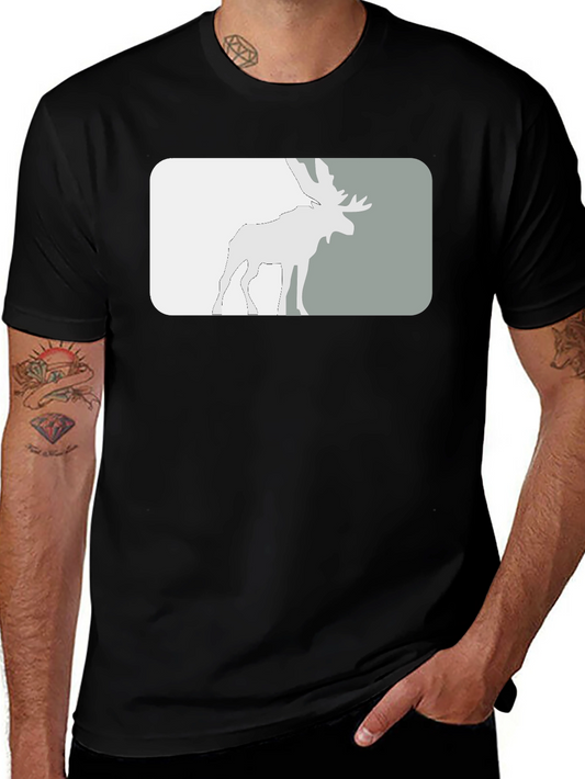 Moose Silhouette Graphic Tee - Black