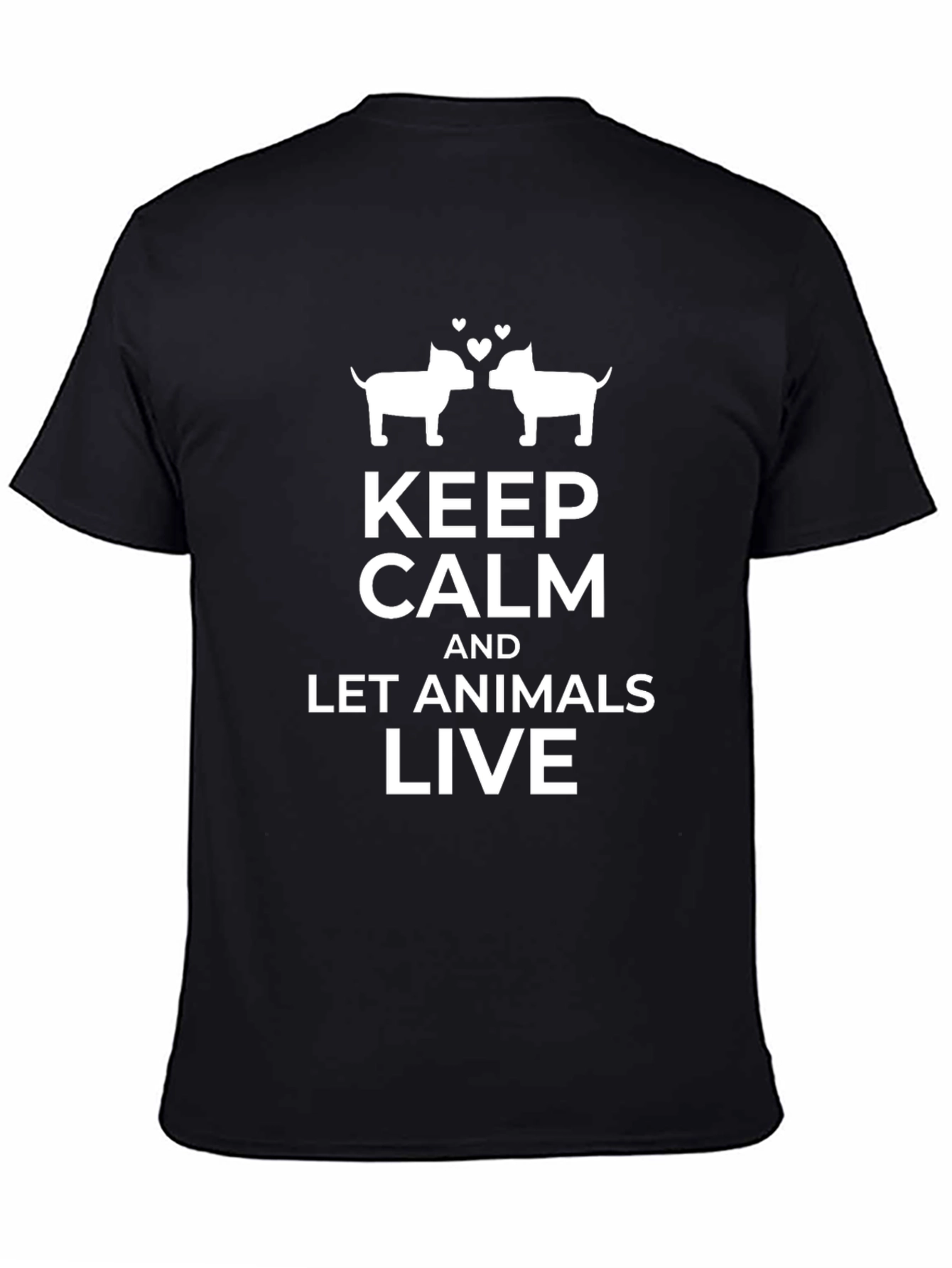 Keep Calm Let Animals Live Graphic Tee - Black