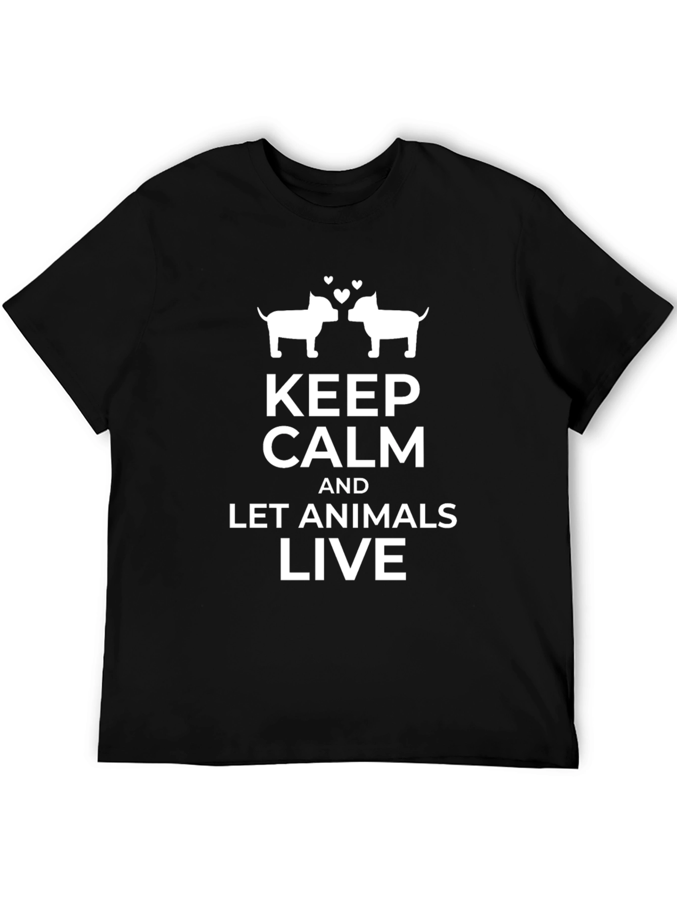 Keep Calm Let Animals Live Graphic Tee - Black