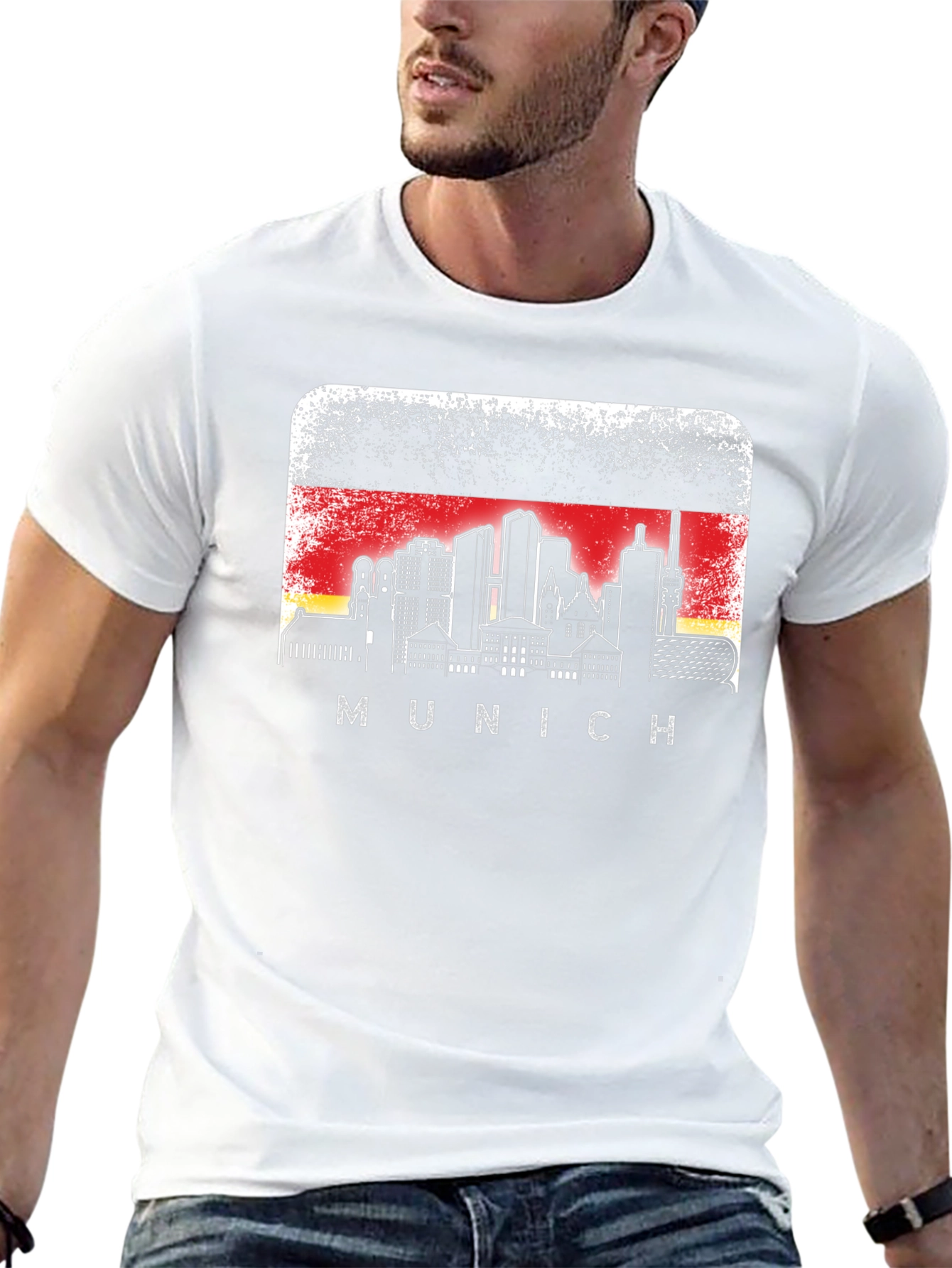 Munich Skyline T-Shirt Germany Flag Graphic Tee