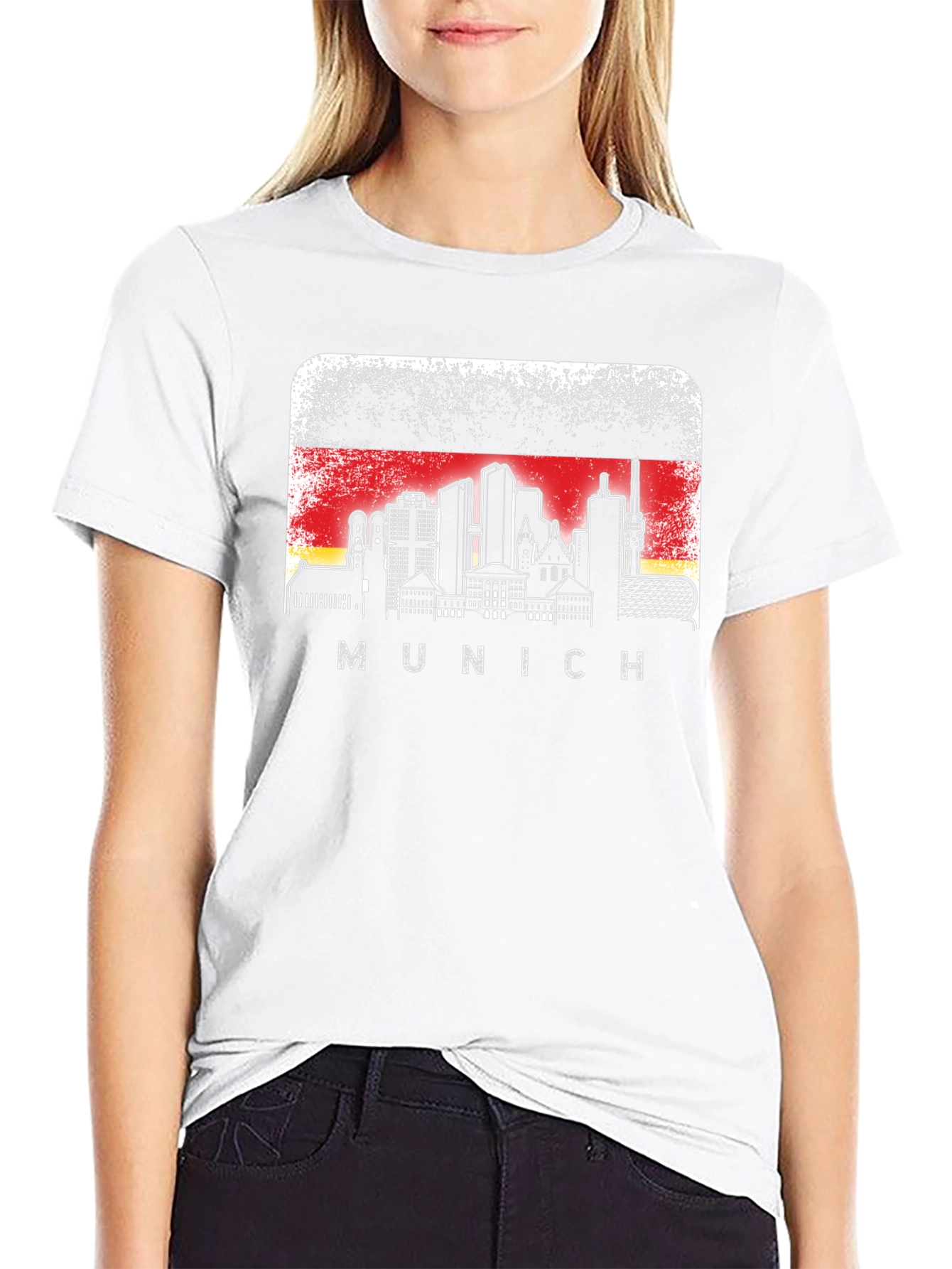Munich Skyline T-Shirt Germany Flag Graphic Tee
