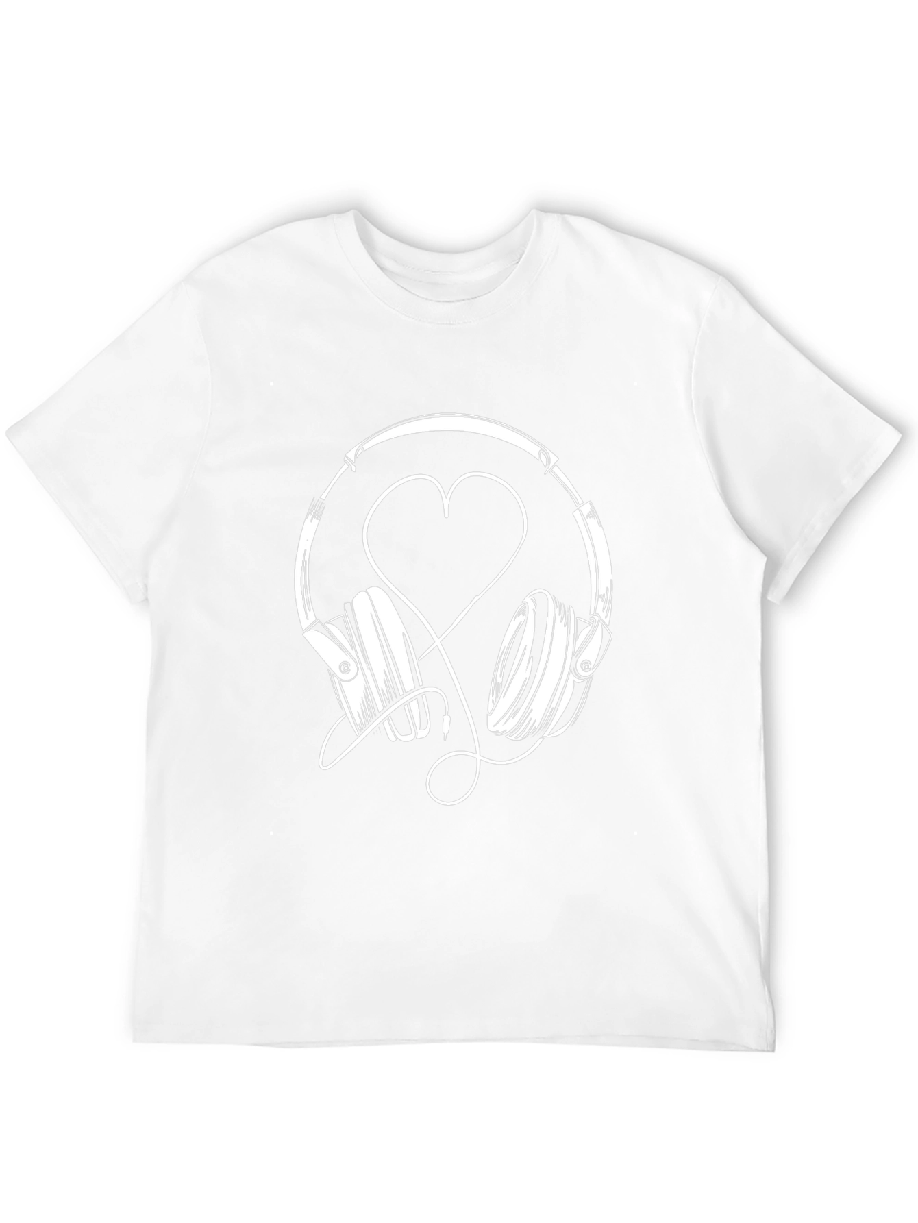 Headphones Heart Graphic Tee - Music Lover Shirt