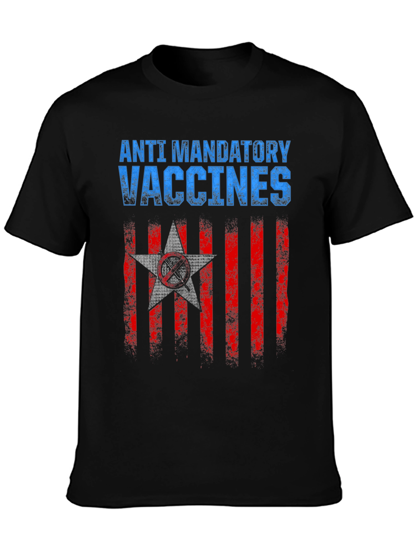 Anti Mandatory Vaccines T-Shirt Black Cotton