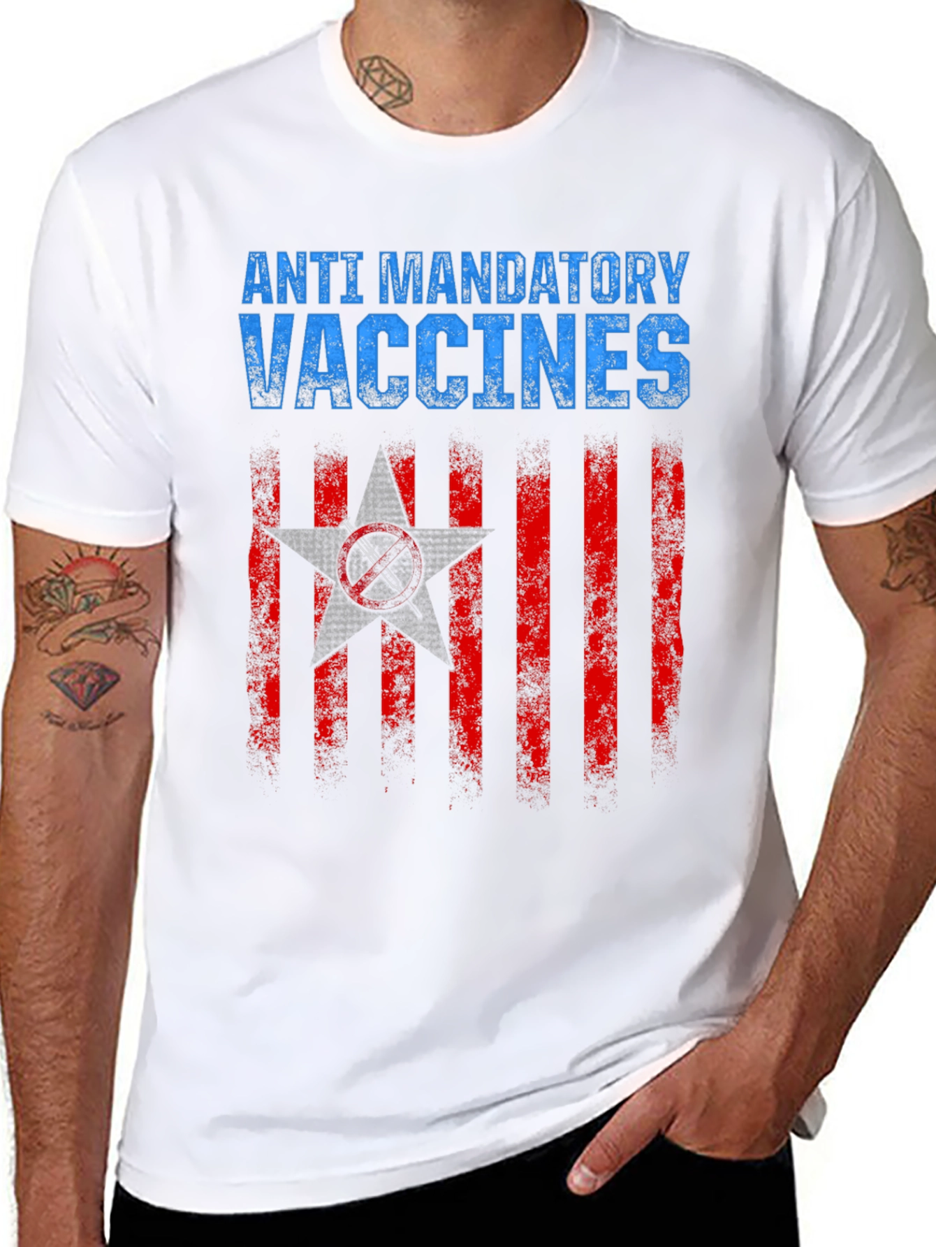 Anti Mandatory Vaccines T-Shirt Black Cotton