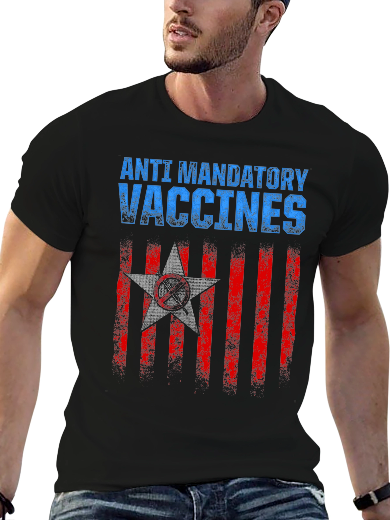 Anti Mandatory Vaccines T-Shirt Black Cotton