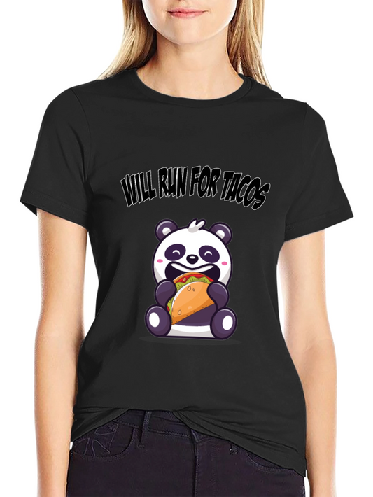 Will Run for Tacos Panda T-Shirt