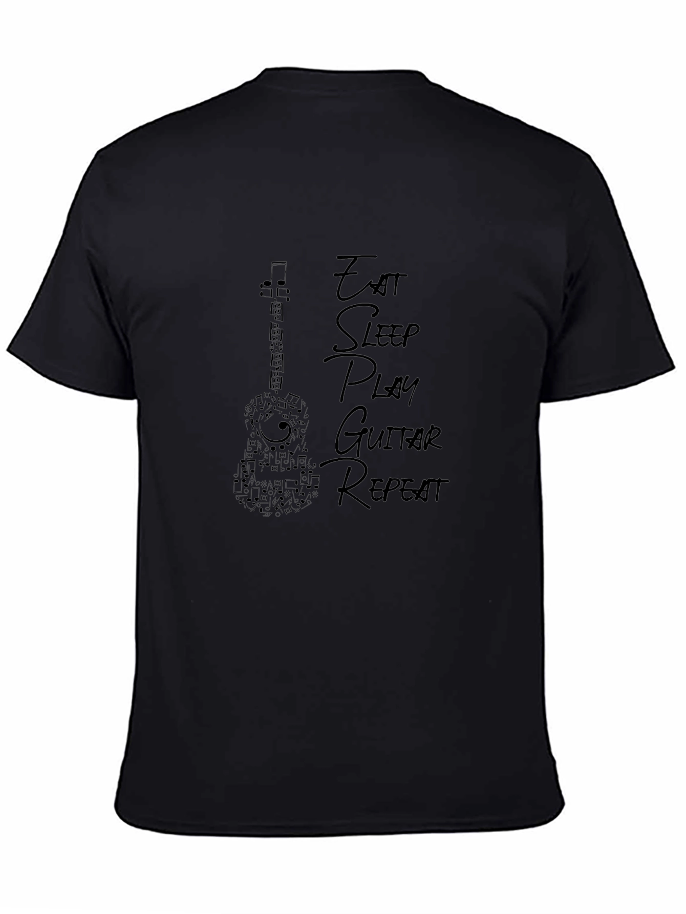 Eat Sleep Play Guitar Repeat Black T-Shirt