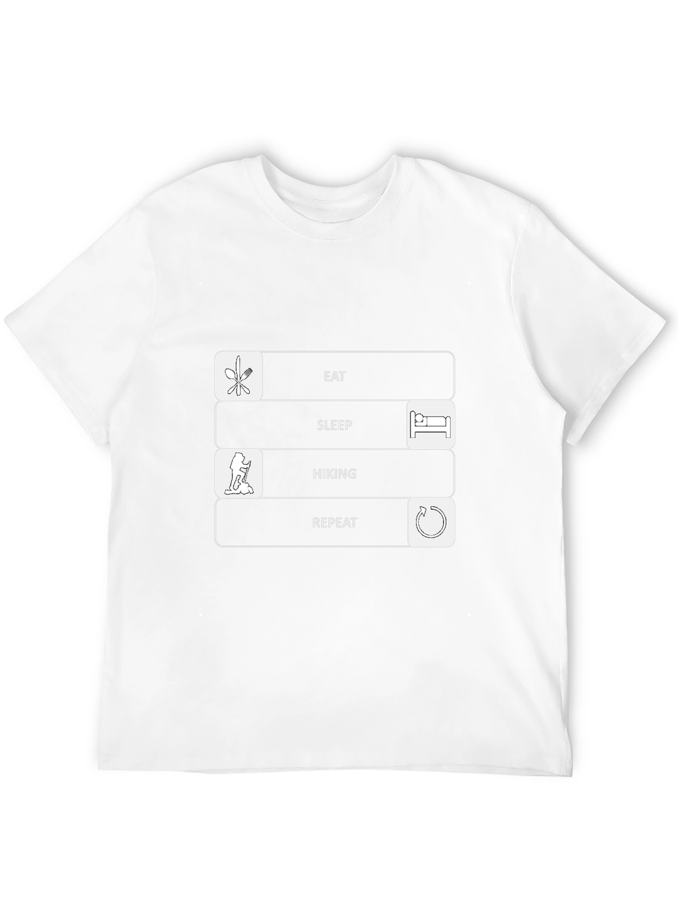 Eat Sleep Hiking Repeat Black Graphic T-Shirt