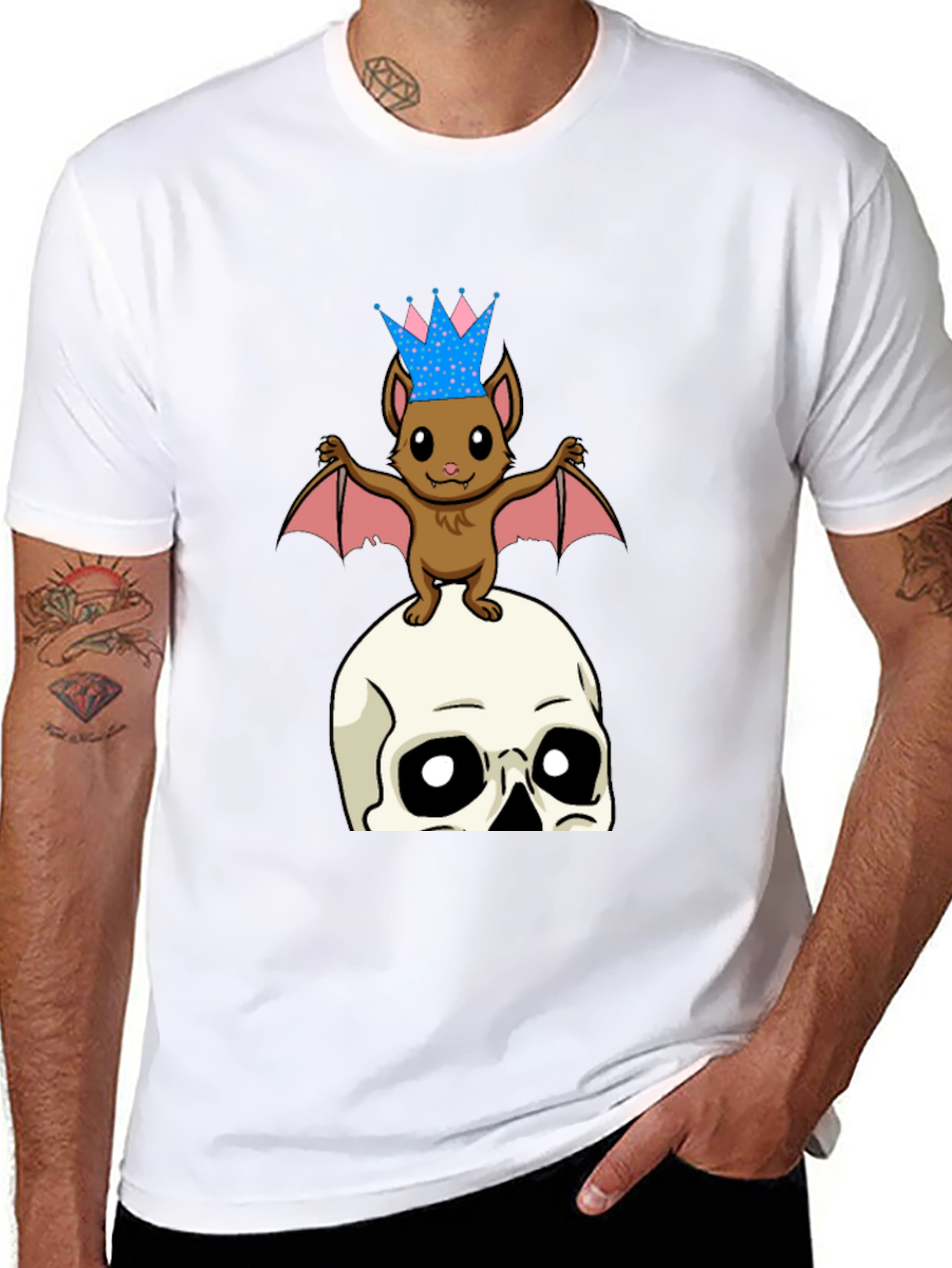 Bat & Skull Graphic T-Shirt