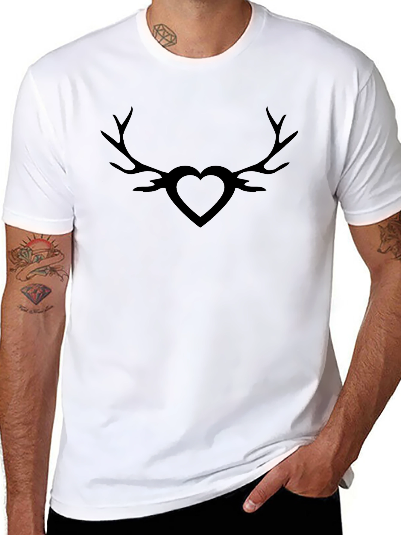 Heart Antler Graphic T-Shirt