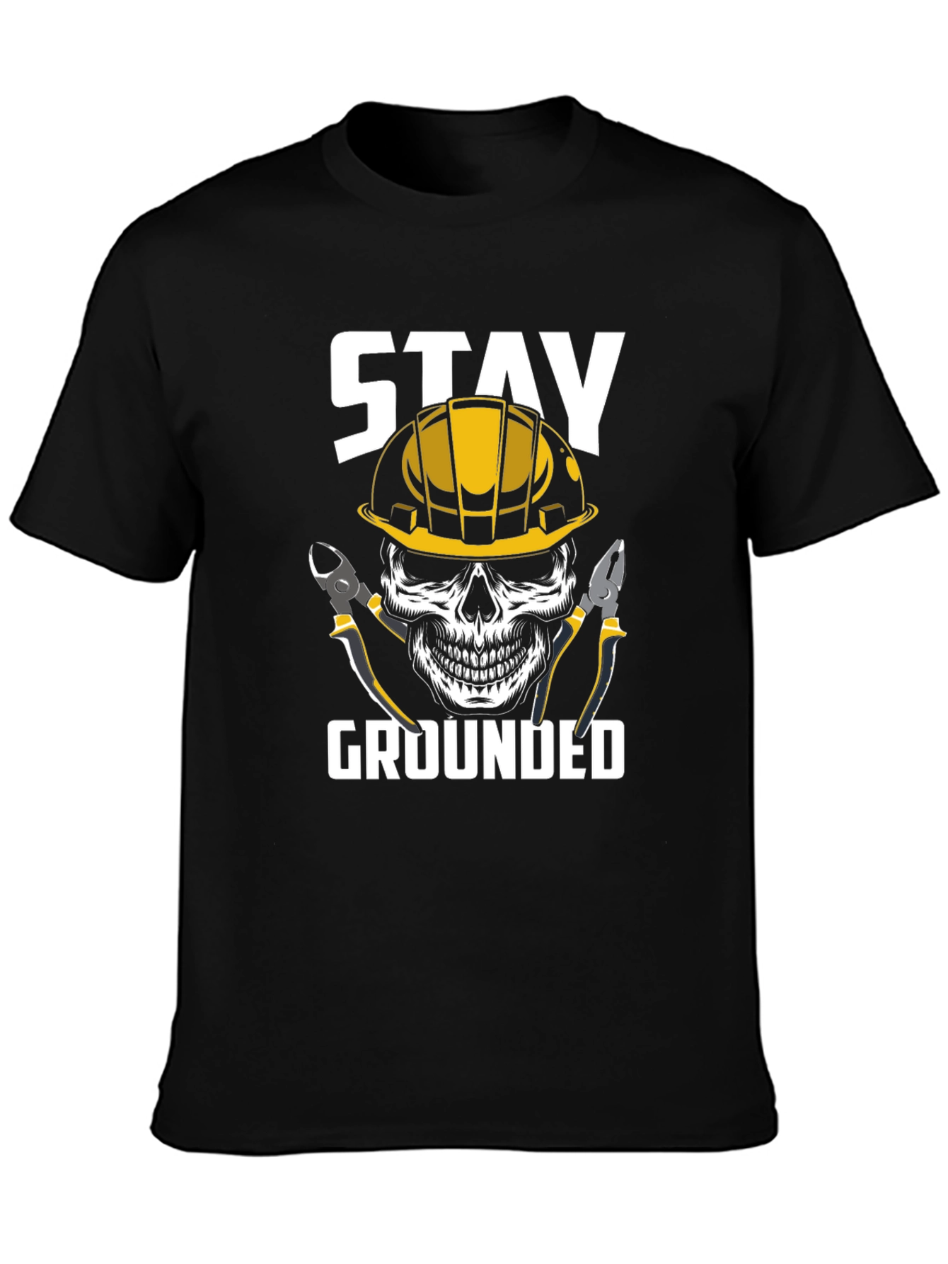 Stay Grounded Electrician Skull Graphic Tee