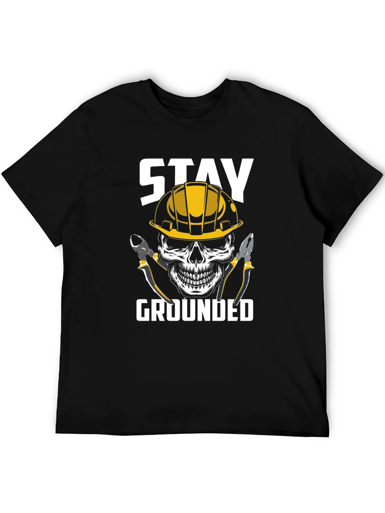 Stay Grounded Electrician Skull Graphic Tee