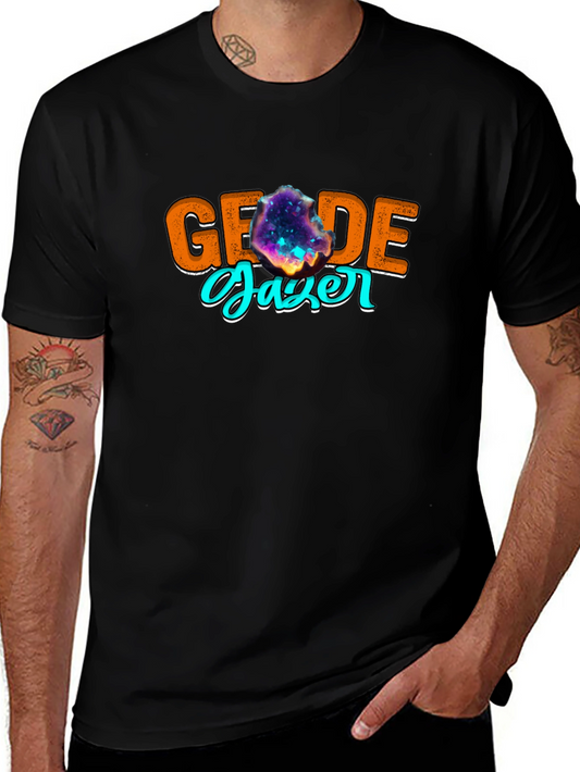 Geode Gazer Graphic Tee - Black Cotton T-Shirt
