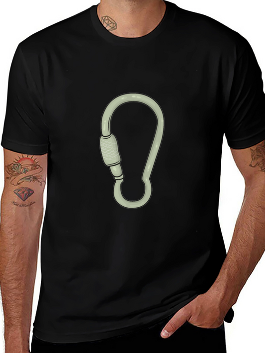 Black T-Shirt with Carabiner Graphic