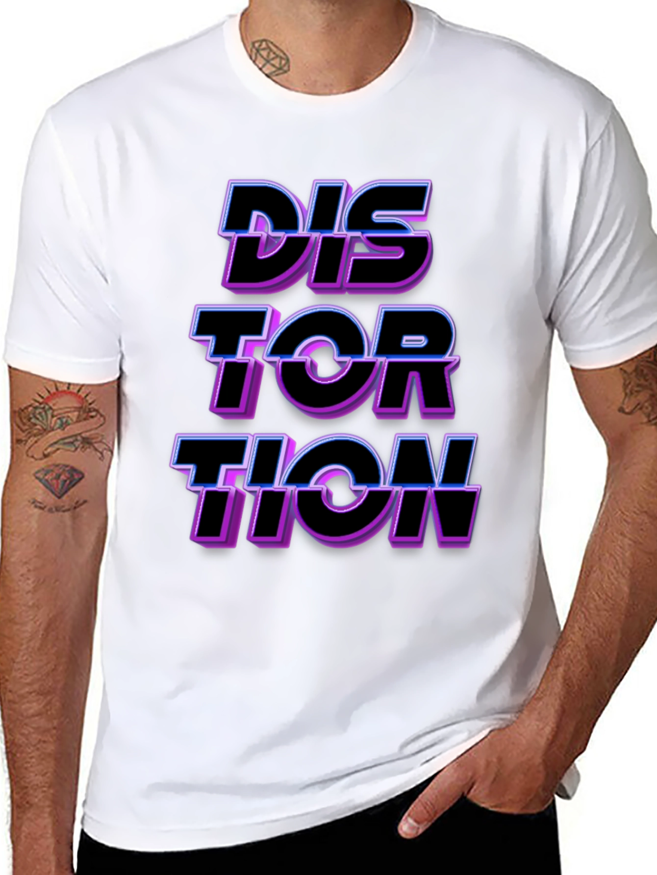 Distortion Graphic Tee - Black