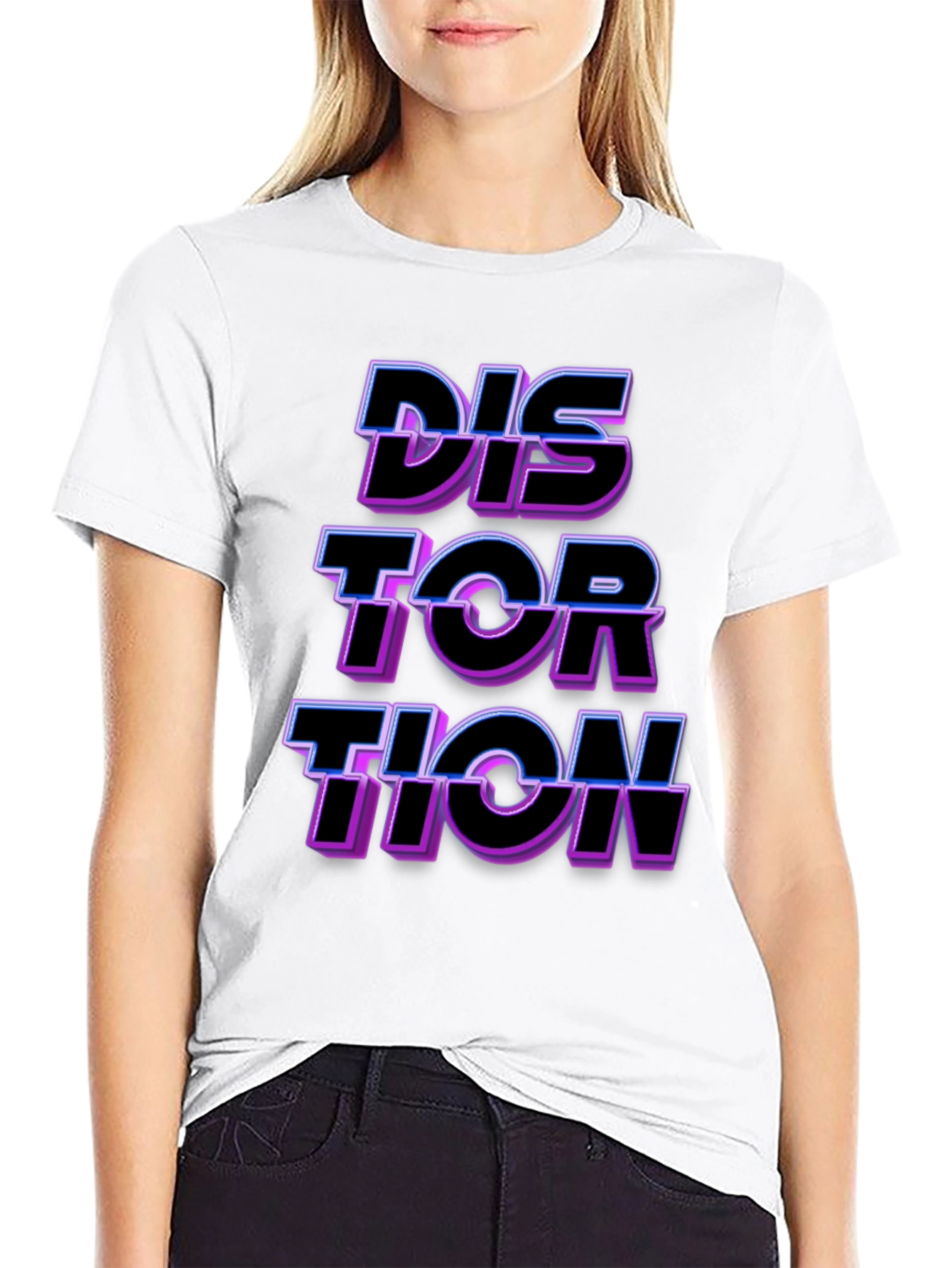 Distortion Graphic Tee - Black