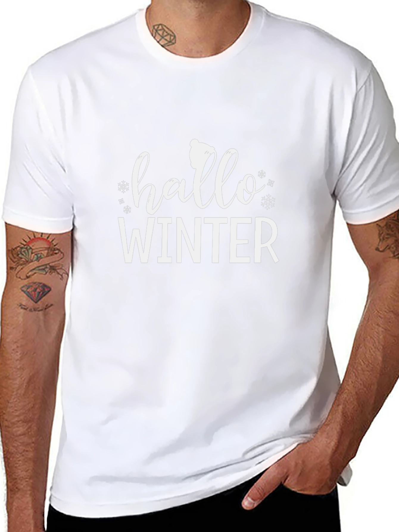 Hello Winter Graphic Tee - Cozy Holiday Shirt
