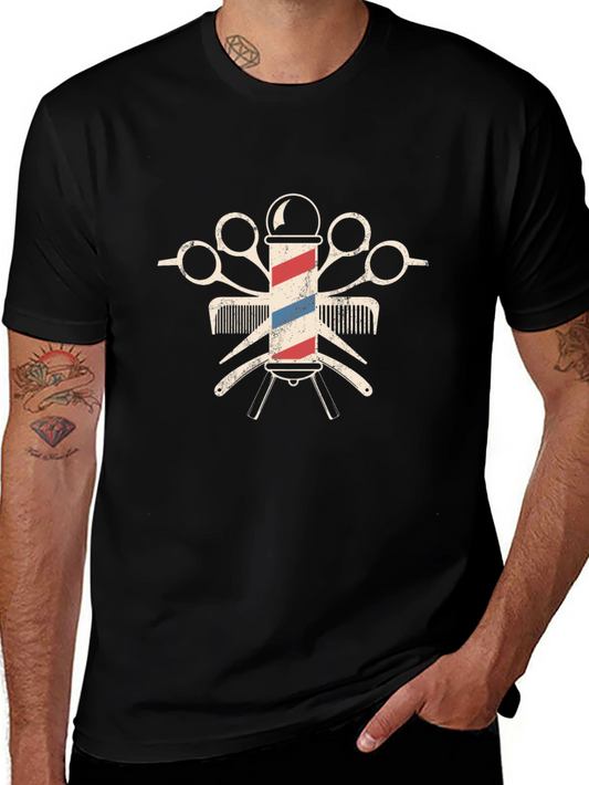 Barber Pole Graphic Tee - Cool Hair Stylist Shirt